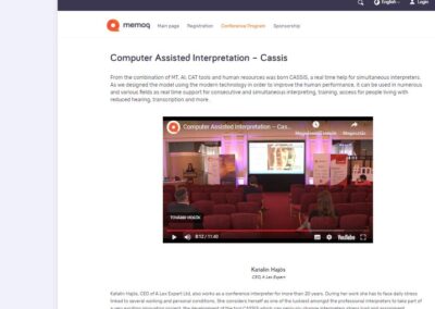 A GINOP_2.1.7-15-2016-00369 program keretében jött létre a CASSIS (Computer Assisted Interpreting Systems)